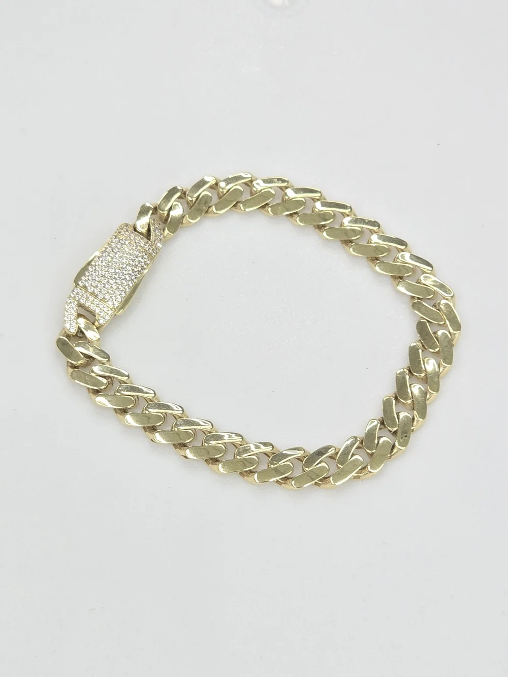 10k Real Gold Monaco Style Bracelet 9mm 8 Inch